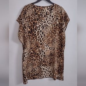 Kendall & James Animal Print  Cover-up Poncho  One Size